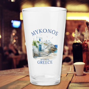 Aegean Dreams: Mykonos in Watercolor Glass