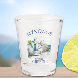 Aegean Dreams: Mykonos in Watercolor Shot Glass