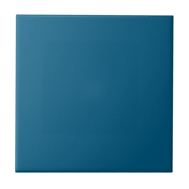 Aegean Sea Blue Solid Colour Print Ceramic Tile (Front)