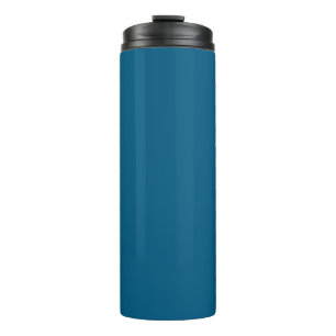 Aegean Sea Blue Solid Colour Print Thermal Tumbler