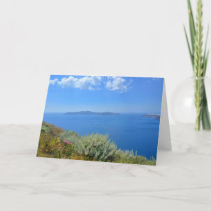 Aegean Sea Coastline Santorini Greece Card