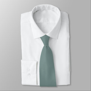 Aegean Teal Blue Green Grey Solid Colour Design Tie