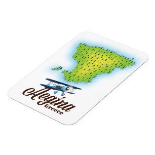 Aegina Greece island map Magnet