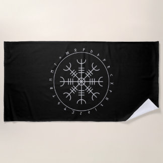 Aegishjalmr Runes Beach Towel
