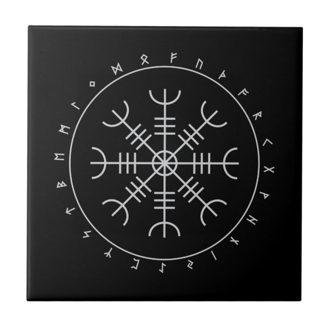 Aegishjalmr Runes Ceramic Tiles (Front)