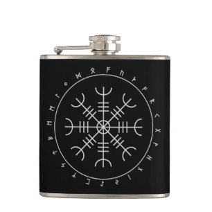 Aegishjalmr Runes Flask (Vinyl Wrapped)