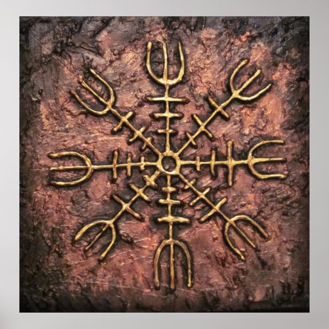 Ægishjálmr – Viking Helm of Awe Norse Protection Poster (Front)