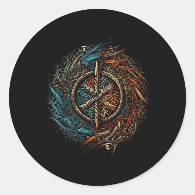 Aegishjalmur North Valhalla Norse Mythology Classic Round Sticker (Front)