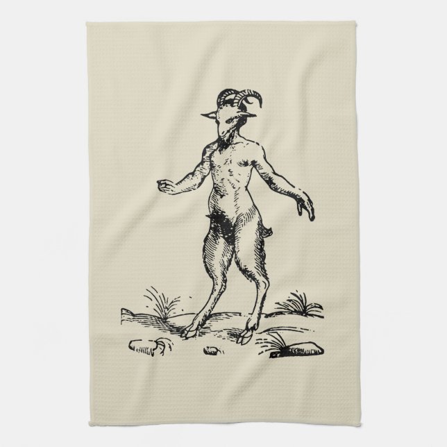 Aegopithecus, Pan, Devil Tea Towel (Vertical)