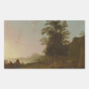 Aelbert Cuyp -Landscape with the Flight into Egypt Rectangular Sticker