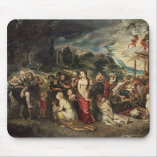 Aeneas prepares to lead the Trojans into exile Mouse Pad