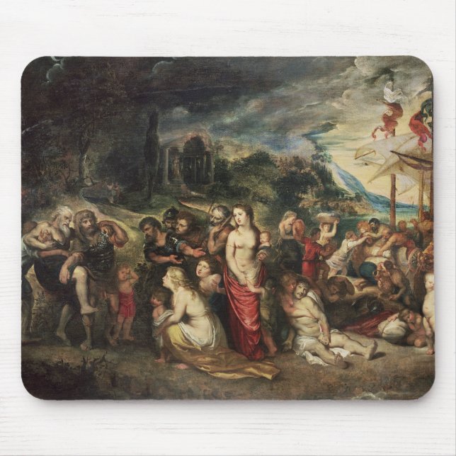 Aeneas prepares to lead the Trojans into exile Mouse Pad (Front)