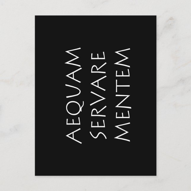 Aequam servare mentem postcard (Front)