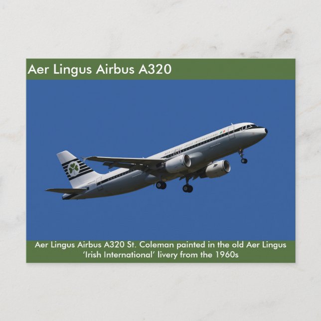 Aer Lingus Airbus A320  image for postcard (Front)