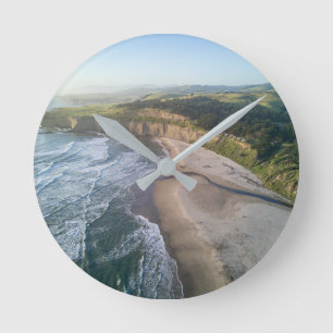 aerial beach round clock