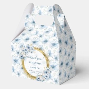 Aerial Bohemian Light Blue Gold Wedding Favor Box