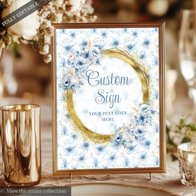 Aerial Boho Light Blue Gold Wedding Custom 8x10  Poster (Aerial Boho Light Blue Gold Wedding Custom 8x10 Poster)