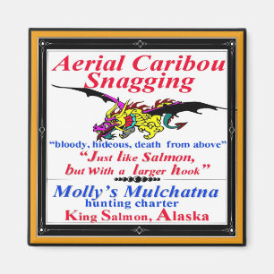 Aerial Caribou Snagging Mulchatna Alaska Magnet