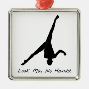 Aerial Cartwheel Gymnastics Metal Ornament