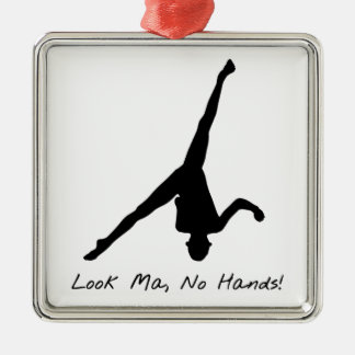 Aerial Cartwheel Gymnastics Metal Ornament