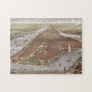 Aerial City View of Manhattan, New York, USA Jigsaw Puzzle