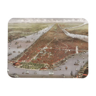 Aerial City View of Manhattan, New York, USA Magnet