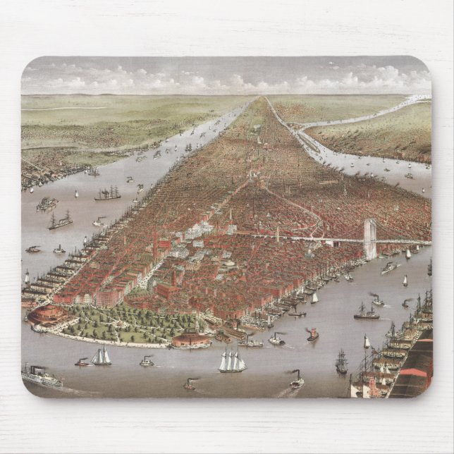 Aerial City View of Manhattan, New York, USA Mouse Pad (Front)