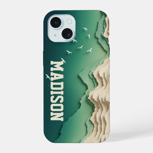 Aerial Coastline Birds iPhone Case (Back)