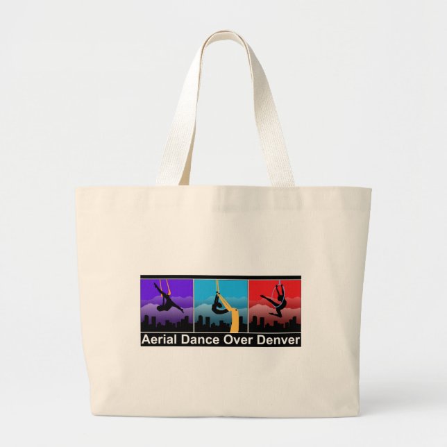 Aerial Dance Over Denver Large Tote Bag (Front)