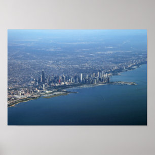 Aerial Downtown Chicago 11x16 Poster