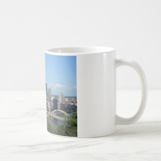 Aerial Downtown Pittsburgh Skyline Coffee Mug (Right)