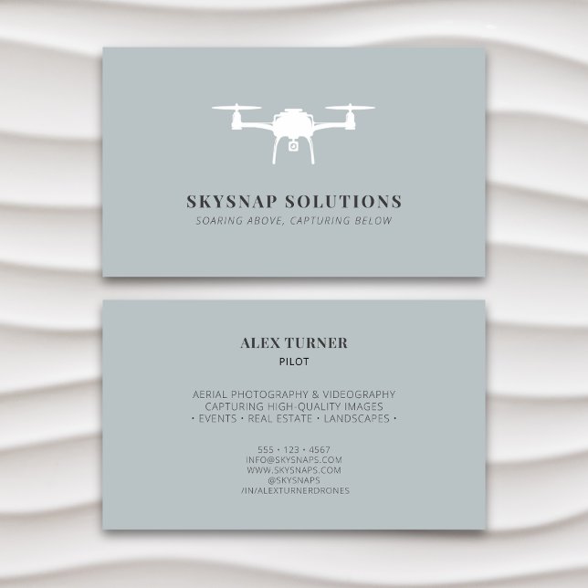 Aerial Drone Photography Videography Modern Business Card (Creator Uploaded)