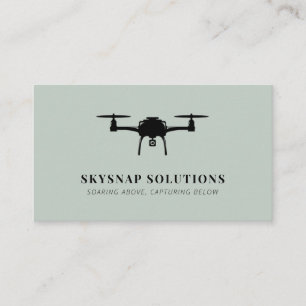 Aerial Drone Photography Videography Modern Green Business Card