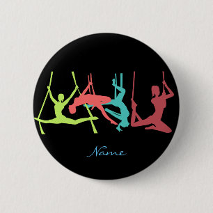 Aerial Fitness Poses Thunder_Cove 6 Cm Round Badge