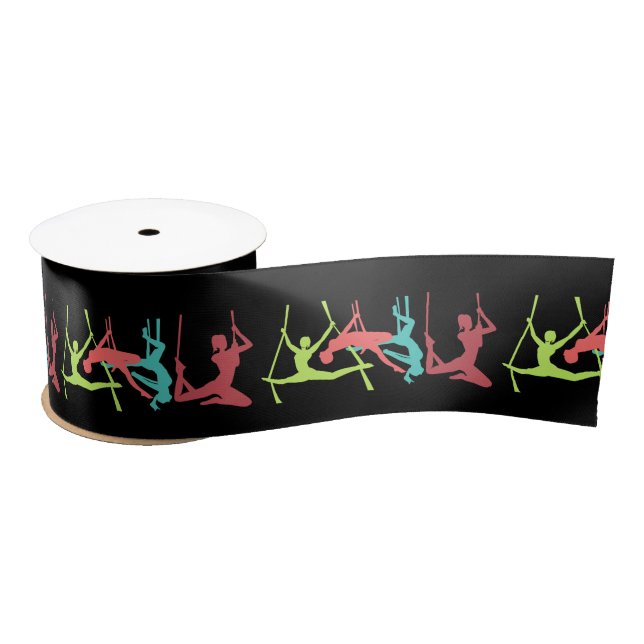 Aerial Fitness Poses Thunder_Cove Satin Ribbon (Spool)