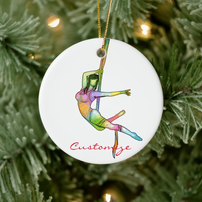 Aerial Fitness Yoga Thunder_Cove Ceramic Ornament (Tree)