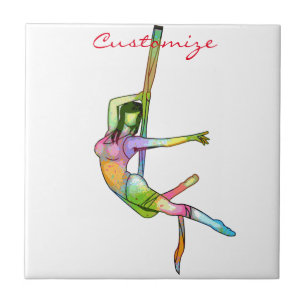 Aerial Fitness Yoga Thunder_Cove Ceramic Tile