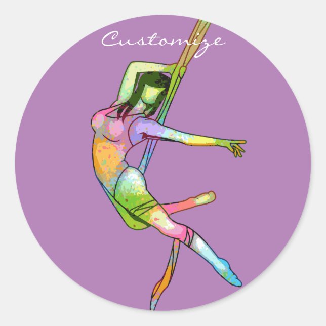 Aerial Fitness Yoga Thunder_Cove Classic Round Sticker (Front)