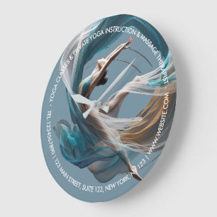 Aerial flying Air Yoga Instructor Pilates Fitness Large Clock