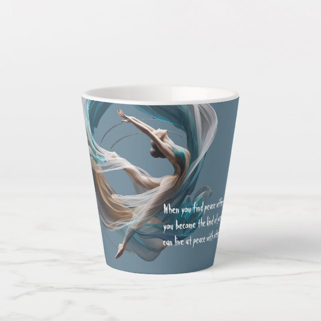 Aerial flying Air Yoga Instructor Pilates Fitness Latte Mug (Front)
