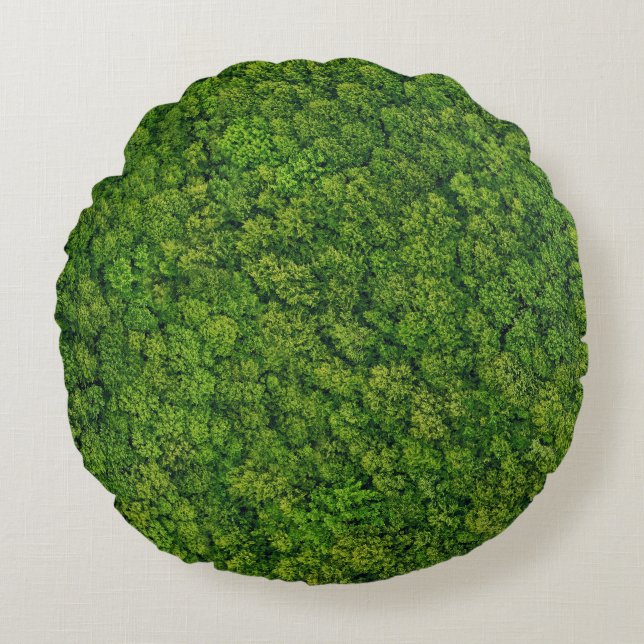 Aerial forest view, top view, copy space. round cushion (Front)