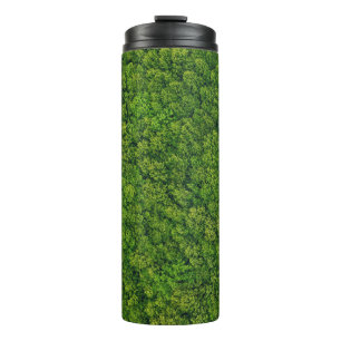 Aerial forest view, top view, copy space. thermal tumbler