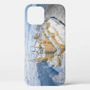 Aerial Hohenzollern Castle: snowy Germany. iPhone 12 Case
