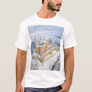 Aerial Hohenzollern Castle: snowy Germany. T-Shirt