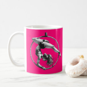 Aerial Hoop Lyra Customisable Name Pink Coffee Mug