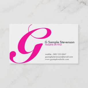 aerial initial : hot pink business card