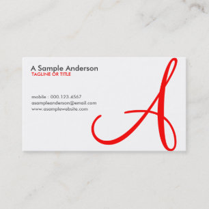 aerial initial : red business card