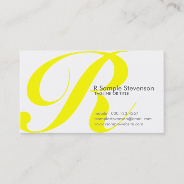 aerial initial : yellow business card (Front)