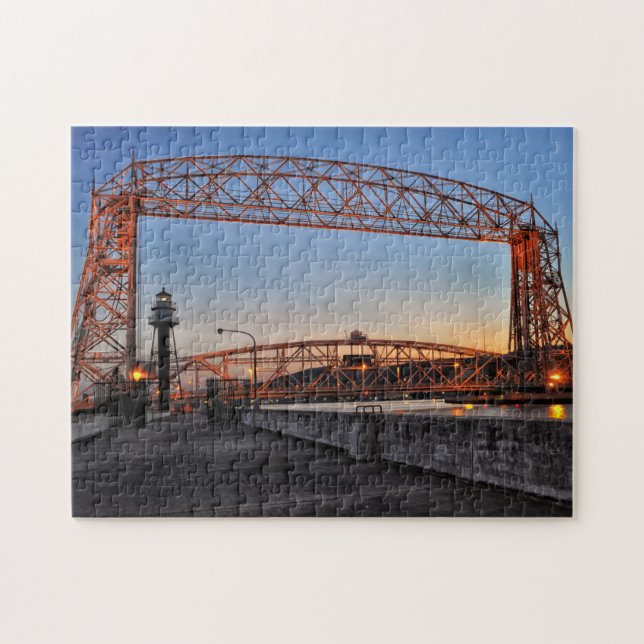 Aerial Lift Bridge and Lighthouse Duluth Minnesota Jigsaw Puzzle (Horizontal)