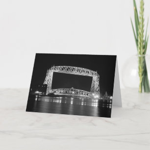Aerial Lift Bridge Black & White photo Card